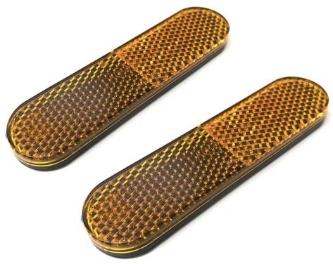 Streetparts24 2x Reflektor Katzenauge 96x24mm Orange, selbstklebend, E-geprüft – Vespa passend für ET2, ET4, LX, S, Gilera Runner, Sfera, TPH, NRG, Zip Roller/Scooter