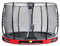 EXIT Toys Elegant Rundes Bodentrampolin - ø305cm - Mit Economy Sicherheitsnetz - Mit Fußschutzsystem - Rostfrei - Wasserfest - Einfache Montage - Bodentrampolin Garten - Rot