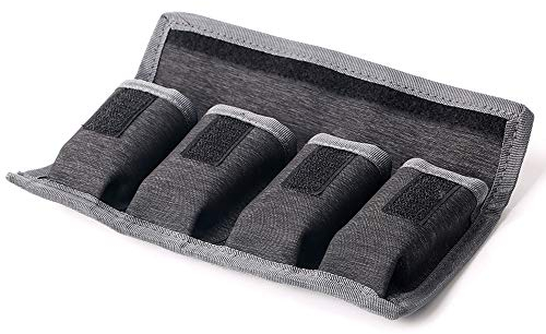 HomyWord DSLR-Batteriebeutel / -Halter / -Koffer mit 4 Taschen für AA/AAA-Batterie und LP-E6 / LP-E8 / LP-E10 LP-E12 / fw50 / f550 und mehr (1 Pcs)