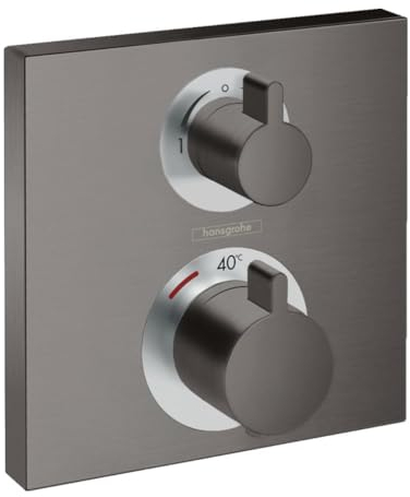 hansgrohe Unterputz Theromstat Ecostat Square, für 2 Funktionen, Brushed Black Chrome