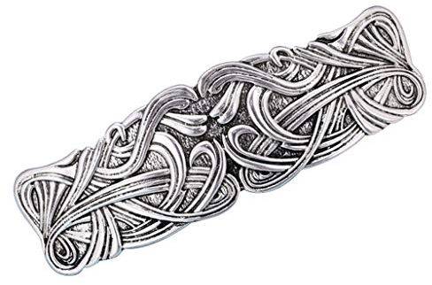 sharprepublic Vintage Keltische Haarspange Barrette Spange Klemme Mittelalter Wikinger Haarschmuck für Frauen Mädchen - Silber