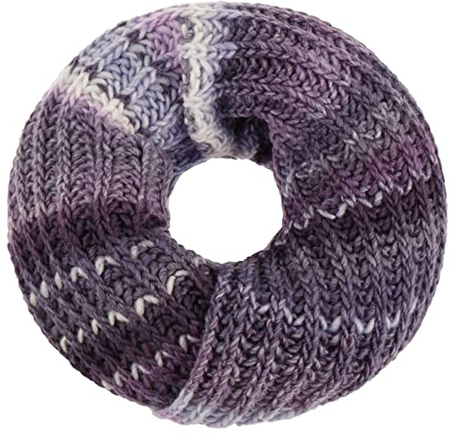 LIERYS Jasila Loopschal Damen Mehrfarbiger Rundschal mit Schurwolle Strickschal Made in Germany Waschbarer Winterschal flieder One Size