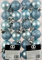 Set Of 24 Mini Christmas Ice Blue Glitter Tree Baubles Decorations