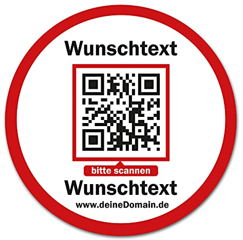 Social Media Aufkleber mit QR Code Link für Firmen Unternehmen Marken Sticker personalisiert für Auto Bus Schaufenster Theke Marketing Werbung (03 Firmen-Homepage, Rund)