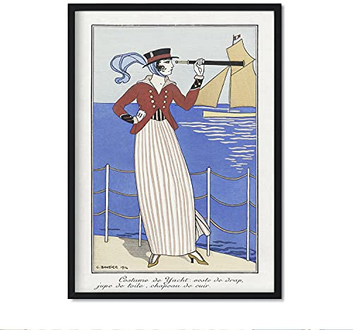 Nacric Vintage Print Modell 002. Poster mit Kunstwerk Art Deco von der französischen Künstlerin George Barbier. Innenausstattung. A4 Größe