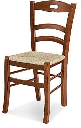 KONTE.DESIGN Set di 2 Sedie Appia Massello Seduta Impagliata