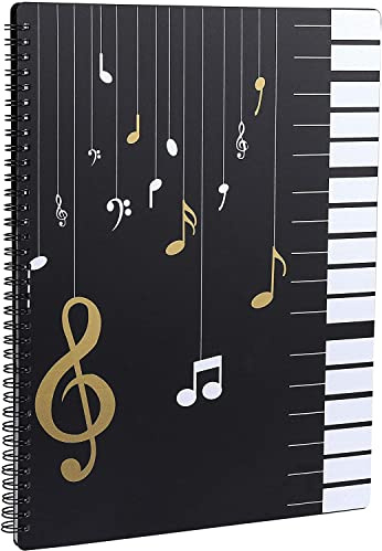 Cumay Musiknoten-Ordner im A4-Format, Notizbuch mit 20 Taschen, beschreibbar, für Musiknoten, für Klanggeräte