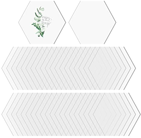 YWNYT 80 Stück Klare Acryl-Tischkarten für Hochzeit, Blanko Sechseckige Tischkarten Acryl-Platzkarten einzigartige Namensschilder Namenskarten für Hochzeit, Abendessen, Party, Bankett, DIY-Dekoration