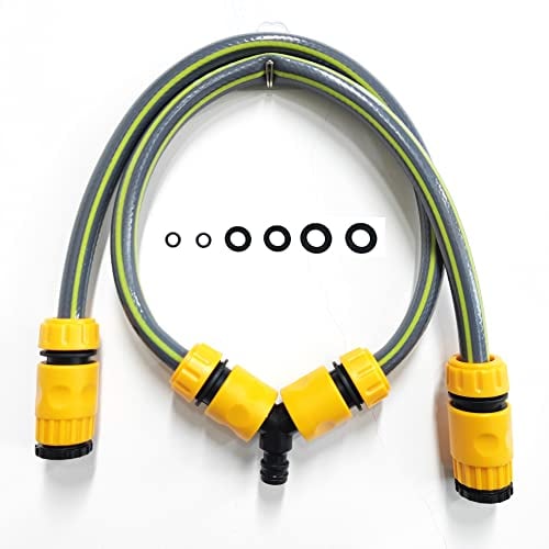Topways Set di miscelatori di temperatura per rubinetto esterno, miscelare acqua calda e fredda 2 in 1 tubo da giardino per doccia cane lavaggio bici auto