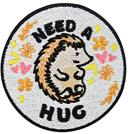 Finally Home Need a Hug Igel Patch zum Aufbügeln | Kinder Patches, Bügelbild, Aufbügler, Tiere Aufnäher, Tier Patch zum Aufnähen, Bügelpatch