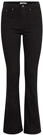 b.young BYLOLA BYLUNI Flare Women's Jeans Denim Trousers Flared 5-Pocket Style Cotton with Stretch Slim Fit, Black (80001), 29W x 32L