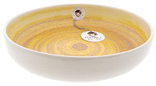 CERÁMICA ESPAÑA | Saladier céramique | Saladiers originaux | Saladiers décor Sable Jaune - Modèle M03 | Décoration 100% faite à la main | 18x18x5.5 cm