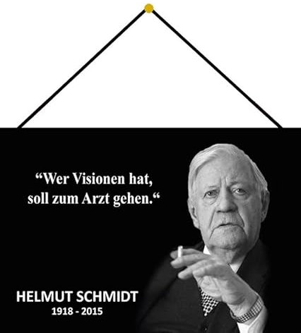 Metall Schild 20x30cm mit Kordel Wer Visionen hat Zitat Helmut Schmidt Sprüche Blechschild