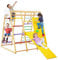 DREAMADE 8 in 1 Kletterdreieck Kletterspielzeug mit Schaukel Leiter Rutsche Kletternetz Turnringe, Spielplatz Indoor Klettergerüst aus Holz zum Rutschen & Klettern für Kinder ab 3 Jahren (Bunt)