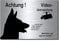 Schäferhund-Videoüberwachung-Hund-Schild-Hundeschild-150 x 100 x 3 mm-Aluminium Edelstahloptik-Hunde-Tierschild-Warnschild-Hinweisschild (silber 1905-116 mit 2 Löcher)