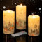 Eywamage Waldhirsch Schneeflocken Kerzen, batteriebetriebene Weihnachtskerzen, flackernde flammenlose LED-Stumpenkerzen mit Fernbedienung