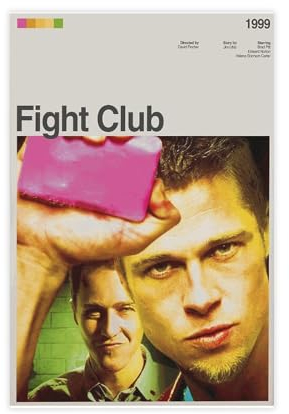 Fight Club Filmposter 27 Leinwand-Poster, Wandkunst, Dekor, Bild, Gemälde für Wohnzimmer, Schlafzimmer, Dekoration, ungerahmt, 30 x 45 cm
