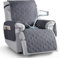 TAOCOCO Waterproof Recliner Chair Cover, Non Slip Armchair Covers with Pocket, Washable Sofa Cover Furniture Protector for Kids, Pets (1 Seater Plus (28), Dark Grey)
