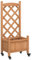 vidaXL Jardinera con Enrejado y Ruedas Madera Maciza de Abeto marrón