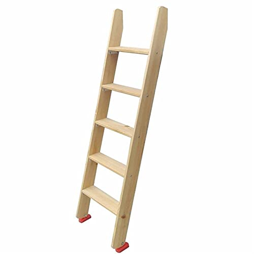 Escalera de madera para literas de 4 pies/5 pies para literas dobles, loft y biblioteca, escalera de decoración rústica para edredón, toalla y manta, carga de 150 kg, accesorios incluidos (tamaño