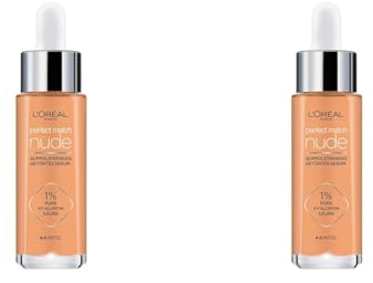 L'Oréal Paris Getöntes Serum, Pflegende, flüssige Foundation mit Hyaluronsäure, Perfect Match Tinted Serum, Nr. 4-5 mittel, 1 x 30 ml (Packung mit 2)