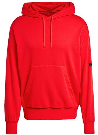 adidas Herren Essentials Lose FIT Three Bar Terry Hoodie, Pure Ruby/Black, XXL