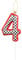 Birthday Cake Number 4 Candle Topper, Red Racing Happy Birthday 4th Cake Toppers, Red Black and White Racing Decorations for Kids Boys Car Theme Birthday Party