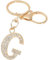 Luxetoys Porte-clés avec 26 lettres de l'alphabet anglais avec doré et brillant 4,4 cm pour décoration de clés et breloque de sac, G, 4.4cm