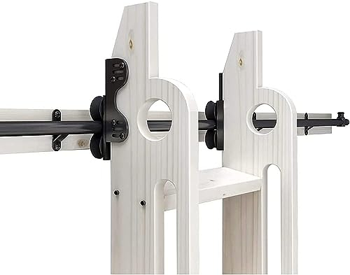 Schiebeleiter-Hardware-Kit für Bibliotheksleitern, einziehbares Rollleiter-Hardware-Kit, 100 cm, 200 cm, 3 m, 4 m, 5 m, 6 m, Schiebetür-Kit für Scheunentore, schwarzes Rundrohr aus
