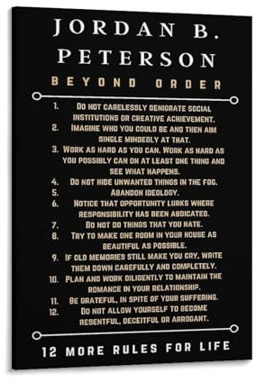Jordan Peterson 12 Rules For Life (21) Erfolgszitate, Kunstdrucke, Poster, Leinwand, Poster, Wandkunst, Bilddrucke, hängende Foto-Dekoration, Heimposter, Kunstwerke, 50 x 75 cm