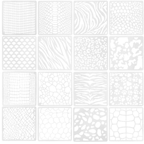 HOODANCOS 16 Stücke Tier Haut Muster Malerei Vorlagen Schablonen Für Handwerk Reusable Material