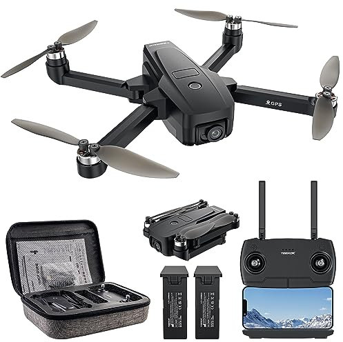 TEEROK T18S GPS Drones with Cameras for Adults 4K, Brushless Motor Drone with Follow Me, Auto Return Home, RC Quadcopter with Optical Flow Position, Black