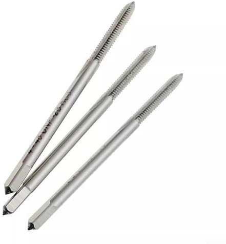 Lot de 3 tarauds filetés en acier rapide 4 x 48 filetage 4-48 tarauds à main droite 3 flûtes pour droitier