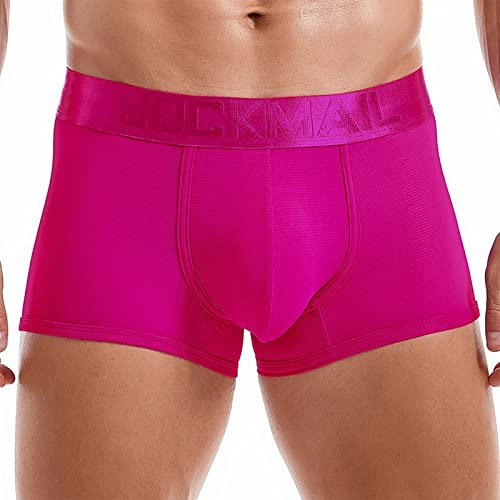Geschenke Für Männer Männer Sexy Herren Unterhosen Lang Mehrfarbig Premium Qualität Viereck-Hose Retro Boxershorts Unterhosen Unterhose Herren Laufen Boxershorts Herren Locker Knalliges Pink XL