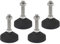 RHUAFET Lot de 4 pieds réglables M12 x 50 mm - Vis de réglage M12 - Pied de meuble - Peut supporter 400 kg - Pieds réglables - Vis réglables - Pied réglables - Inclinaison maximale de 15 ° (4 pièces -