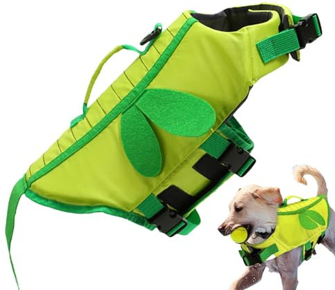 Giubbotto salvagente per cani, con ape, impermeabile, con manico e fibbia a sgancio rapido, costume da bagno per cani, costume galleggiante per piscina, spiaggia, barca