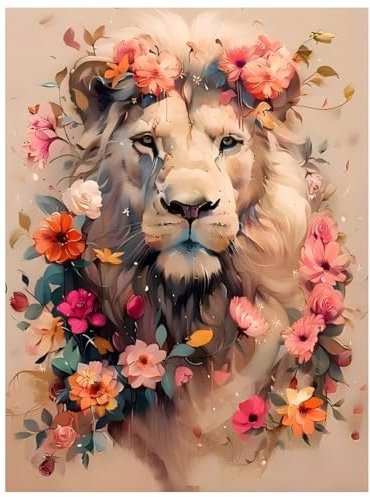 Peinture Numero Adulte, Lion Coloriage Par Numero Adulte, Peinture Pour la Décoration de la Maison 40x50cm