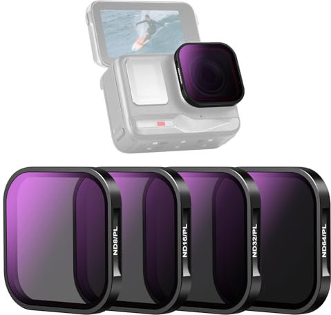 NEEWER Set di Filtri ND/PL Compatibile con Insta360 ACE PRO, 4pz ND8/PL ND16/PL ND32/PL ND64/PL, Accessori Action Camera, Filtro Polarizzatore CPL/ND 2in1, Kit Filtro a Densità Neutra e Polarizzatore