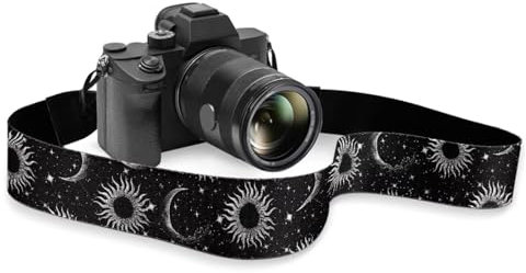 TOADDMOS Moon Star Universal Camera Strap 2 Wide Polyester Comfortable Camera Straps for Women Men Photographers Universal Neck & Shoulder Camera Straps for All DSLR Cameras