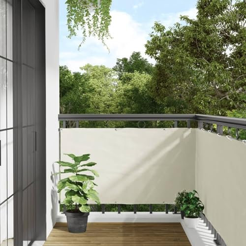 Somanki Paravento da Giardino Bianco 400x75 cm in PVC,Paravento Giardino Esterno, Antivento per Ringhiera Balcone Giardino-4005397