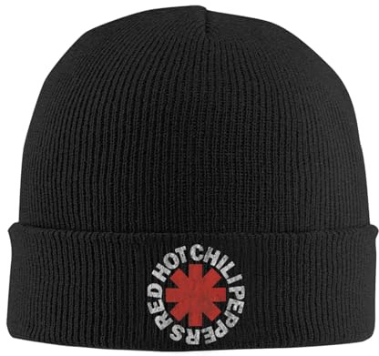 Strickmütze für Wärme im Winter Red Hot Chili Strickmütze Mützen Herbst Winter Hüte Warme Unisex Hip Hop Peppers RHCP Musik Band Mützen für Männer Frauen Geschenke Geschenk