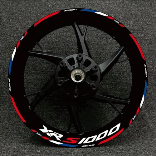 YHGGDN Motorrad Radnaben Rad Aufkleber Motorrad-Radaufkleber Für S1000 XR S1000XR, Reflektierende Felgenaufkleber, Streifenband Streifen(Farbe 17)