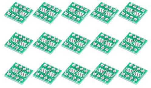 QUARKZMAN 15 Stück SOIC-8 auf DIP-8 Narrow Adapter, 0,5x0,5 Zoll 8 Pin Double Side Prototype Connector Green PCB Converter Pin Board Adapter SO SOP8 auf DIP8