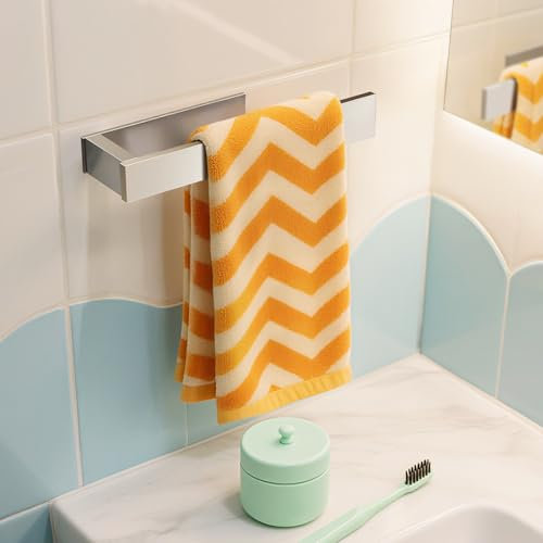 AIKER Handtuchhalter Ohne Bohren,Toilettenpapierhalter Neues Verbessertes Verdicktes Kräftiges Handtuchhalter-Set Aus Edelstahl SUS304,Kein Bohren Erforderlich (Silber-25cm)