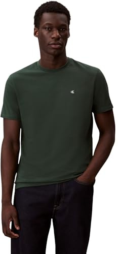 Calvin Klein Herren T-Shirt Kurzarm Classic Monogram Tee mit Rundhalsausschnitt, Grün (Sycamore), M