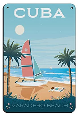 KZIWQ Havana Cuba Vintage Travel Poster Tin Sign Vintage Metal Pub Club Cafe Bar Home Wall Art Decoration Poster Retro 20x30cm