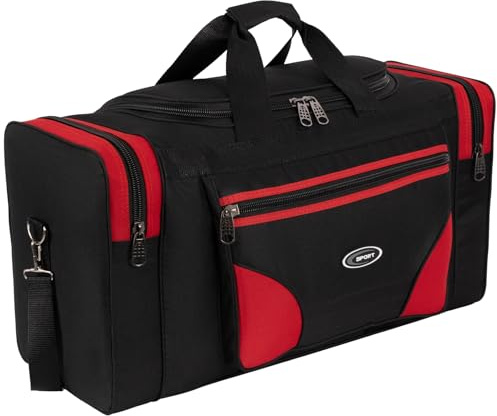 Sporttasche, Reisetasche und Fitnesstasche für Damen und Herren- Tainingstasche, Gym Bag (Rot, L 90 x B 31 x H 37 cm (ca.100 L))