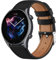 Amzpas Armband für Amazfit GTR 3 Armband Damen Herren,22mm Leder Ersatzarmbänder Uhrenarmband für Amazfit GTR 4, 3 Pro,2, 2e, 47mm, Balance, Stratos/2/2S/3/Pace(Schwarz)