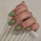 KQueenest Acrylic Press on Nails Short Medium Square, Green False Nails Short Coffin, Glossy Natural Solid Color Fake Nails Set, Reusable Gel Stick on Nail for Women Finger Daily Wear 24 Pcs