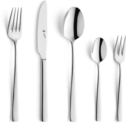 Paul Wirths PURE Besteck Set 12 Personen | 68-teilig | 18/10 Edelstahl Essbesteck poliert | Besteckset spülmaschinenfest | Tafelbesteck 12 Personen zeitgemäß und kompromisslos